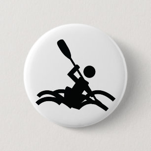 kayak icon 6 cm round badge