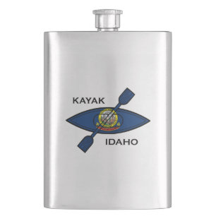 Kayak Idaho Flag Hip Flask
