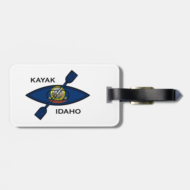 Kayak Idaho Flag Luggage Tag (Back Horizontal)