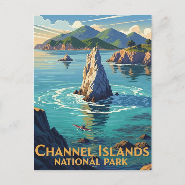 Kayak in Channel Islands National Park Postcard (Front)