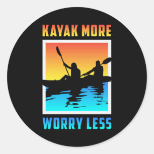 Kayak Kayaking Canoe Canoeing Paddle Funny Gift Classic Round Sticker