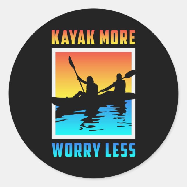 Kayak Kayaking Canoe Canoeing Paddle Funny Gift Classic Round Sticker (Front)