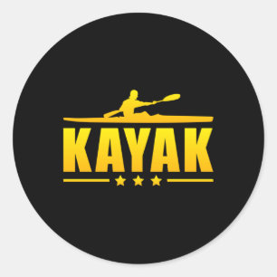 Kayak Kayaking Canoe Paddle Canoeing Funny Gift Classic Round Sticker