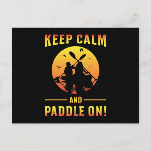 Kayak Kayaking Canoe Paddle Keep Calm Funny Gift Postcard