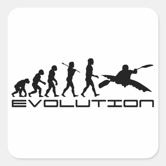 Kayak Kayaking Water Sport Evolution Art Square Sticker (Front)