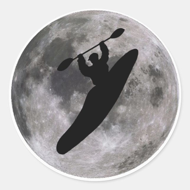 kayak lunar boof classic round sticker (Front)