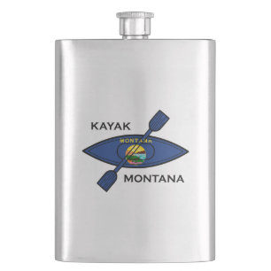 Kayak Montana Flag Hip Flask