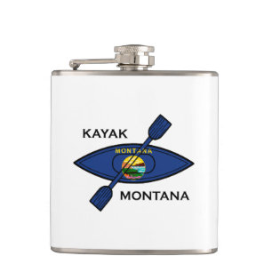 Kayak Montana Flag Hip Flask