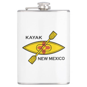 Kayak New Mexico Flag Hip Flask