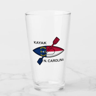 Kayak North Carolina Flag Glass