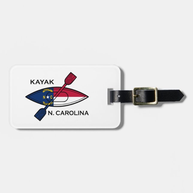 Kayak North Carolina Flag Luggage Tag (Front Horizontal)