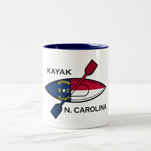 Kayak North Carolina Flag Two-Tone Coffee Mug
