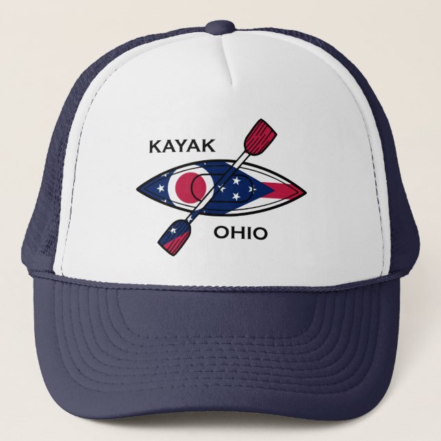 Kayak Ohio Flag Trucker Hat (Front)