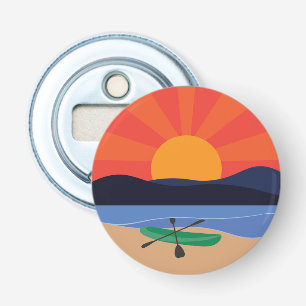 Kayak on the Lake at Sunset Bottle Opener