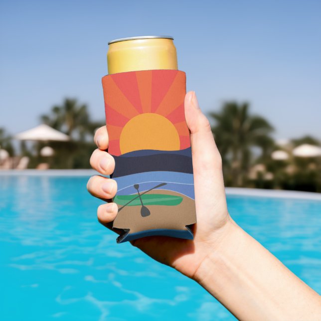 Kayak on the Lake at Sunset Can Cooler for Seltzer (In Situ Pool)