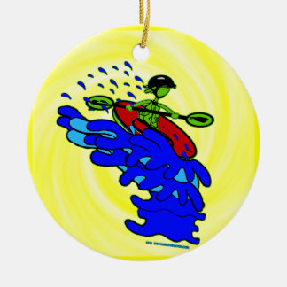 Kayak Over Waterfall Shirts & Things Ceramic Tree Decoration
