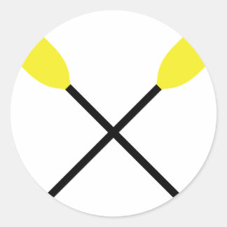 kayak paddles crossed classic round sticker