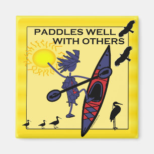 Kayak Paddles Well on Yellow Magnet