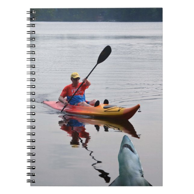 Kayak, paddling, shark, cottage country notebook (Front)