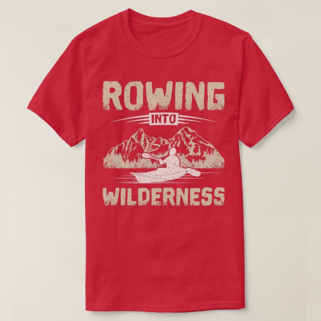 Kayak Rowing into wilderness T-Shirt (Design Front)