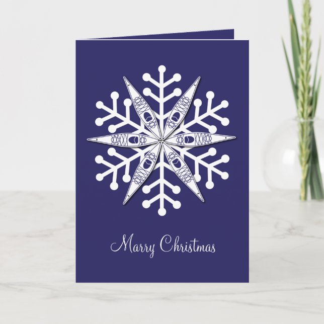 Kayak Snowflake Holiday Card (Front)