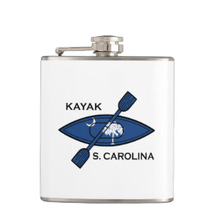 Kayak South Carolina Flag Hip Flask