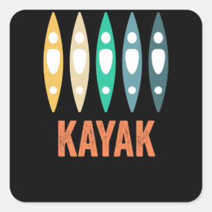Kayak Standing Kayaks With Text Gift Light Square Sticker