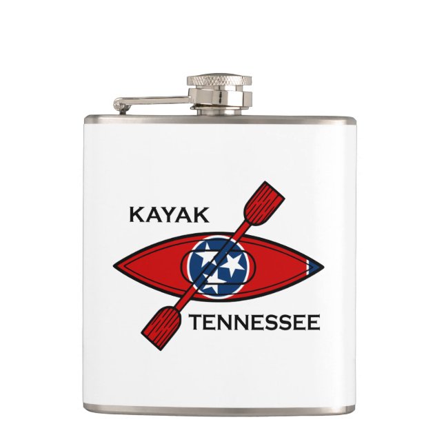 Kayak Tennessee Flag Hip Flask (Front)