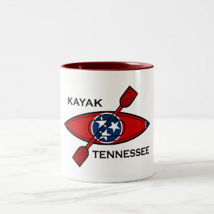 Kayak Tennessee Flag Two-Tone Coffee Mug