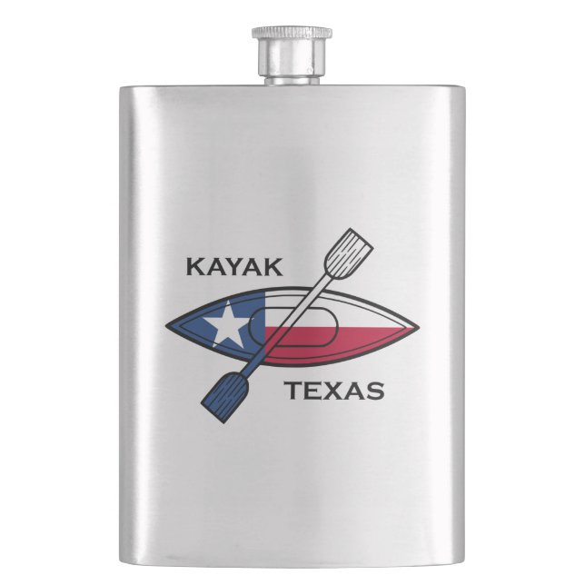 Kayak Texas Flag Hip Flask (Front)