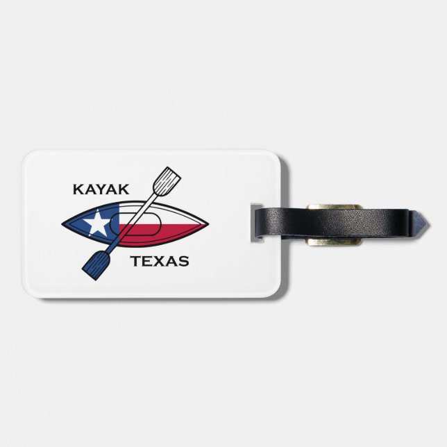 Kayak Texas Flag Luggage Tag (Back Horizontal)