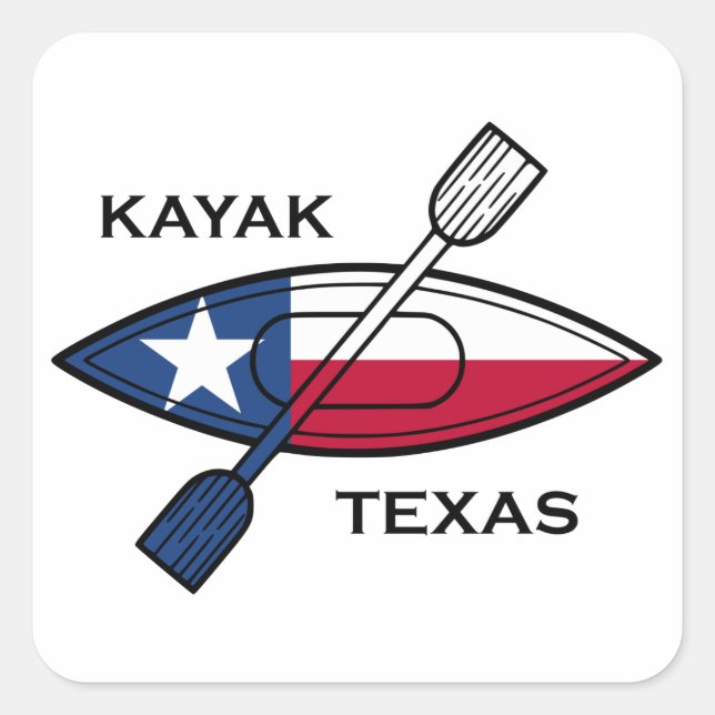 Kayak Texas Flag Square Sticker (Front)