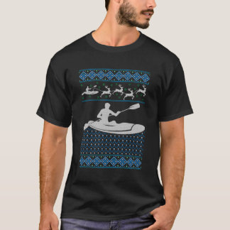 Kayak Ugly Christmas Crew Canoeing Happy Holiday X T-Shirt