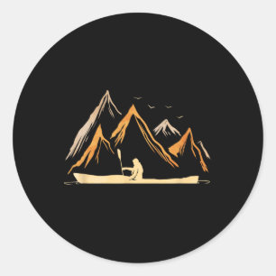 Kayak Vintage Gift For River Kayaking Trip Kayak B Classic Round Sticker