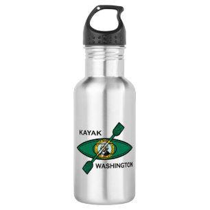 Kayak Washington State Flag 532 Ml Water Bottle