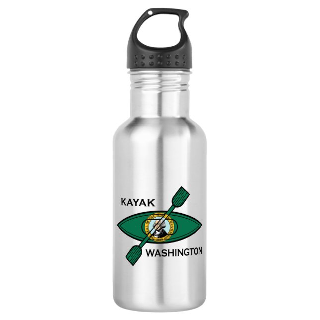 Kayak Washington State Flag 532 Ml Water Bottle (Front)
