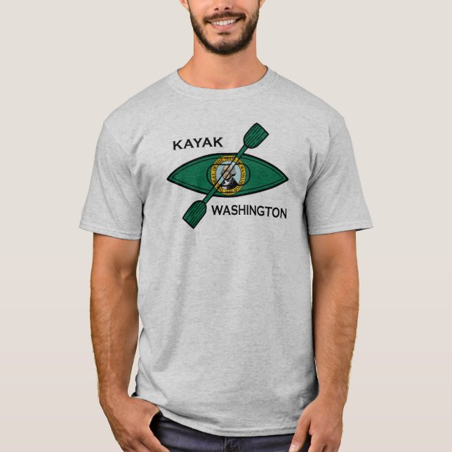 Kayak Washington State Flag T-Shirt (Front)