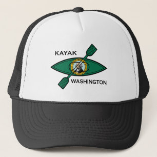 Kayak Washington State Flag Trucker Hat
