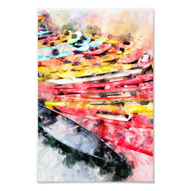 Kayak watercolor photo print (Front)