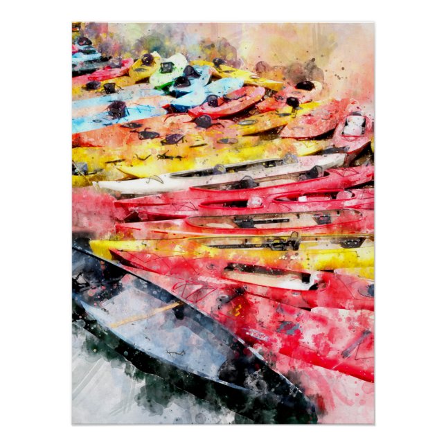Kayak watercolor poster (Front)