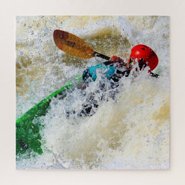 Kayak Whitewater Adrenaline Rush - 20x20 Jigsaw Puzzle (Vertical)