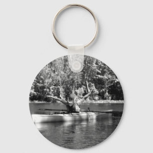 kayak woman key ring