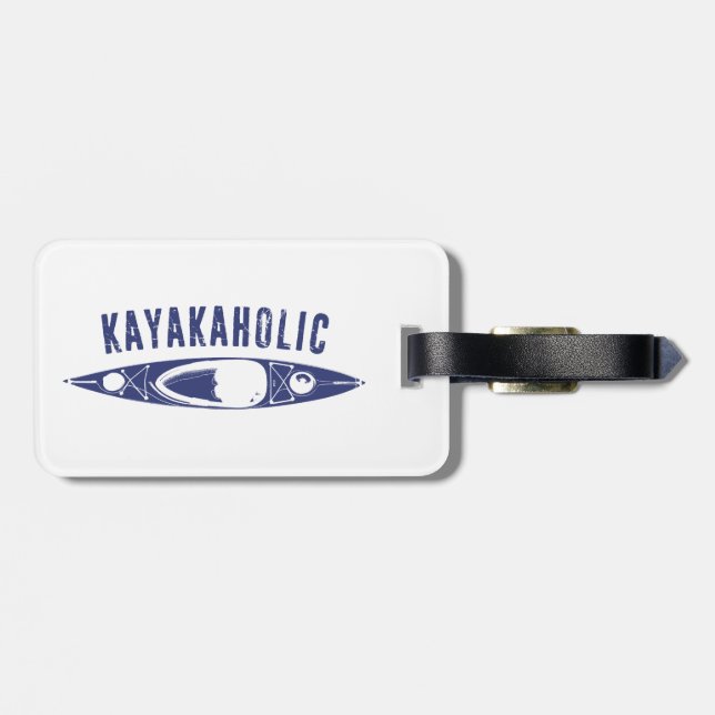Kayakaholic Luggage Tag (Back Horizontal)
