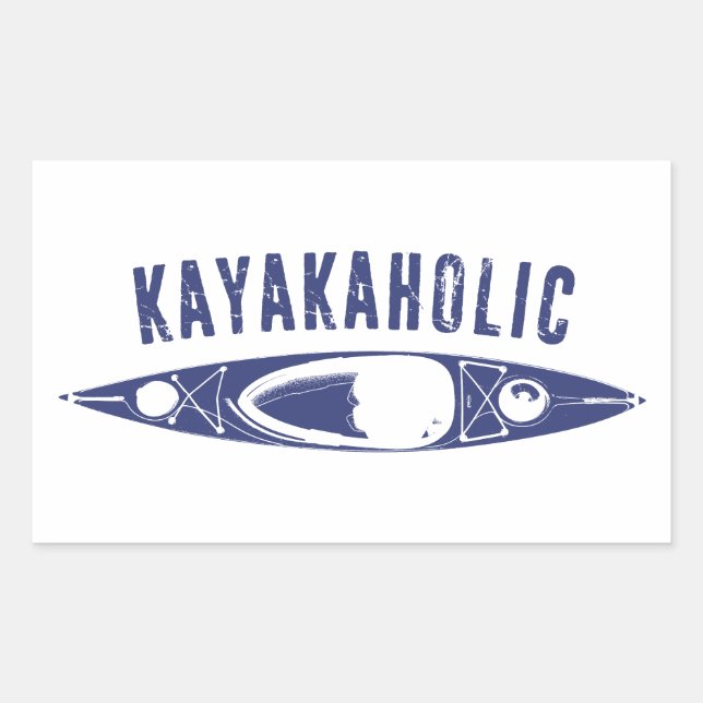 Kayakaholic Rectangular Sticker (Front)