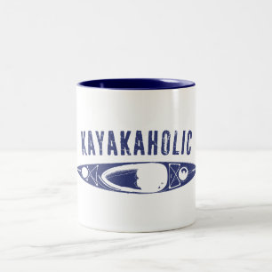 Kayakaholic Two-Tone Coffee Mug
