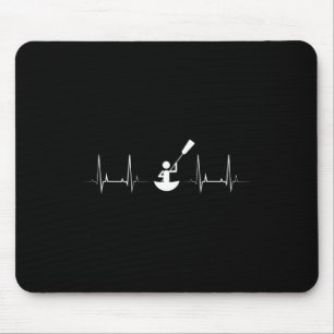 Kayaker Ekg Heartbeat Paddling Boat Lover Canoeing Mouse Mat