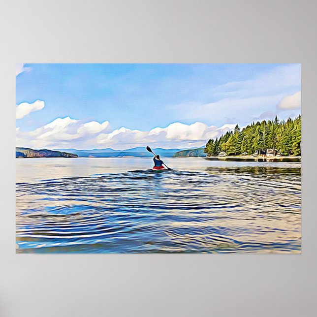 Kayaker on Serene Lake Poster (Front)