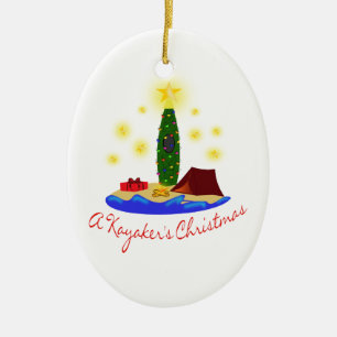 KAYAKER'S CHRISTMAS CERAMIC TREE DECORATION