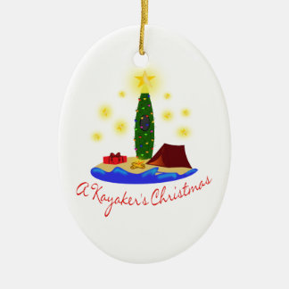 KAYAKER'S CHRISTMAS CERAMIC TREE DECORATION