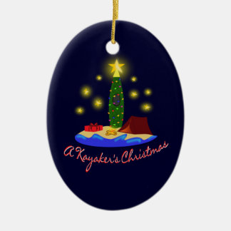 Kayaker's Christmas Ceramic Tree Decoration